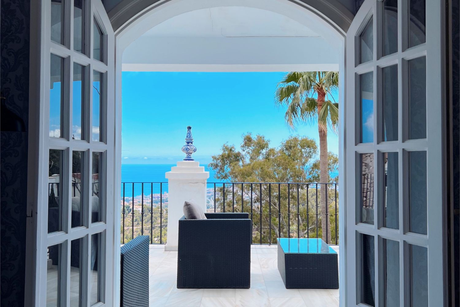 Uitzicht kamer Luxe retreat bij Villa Pureza