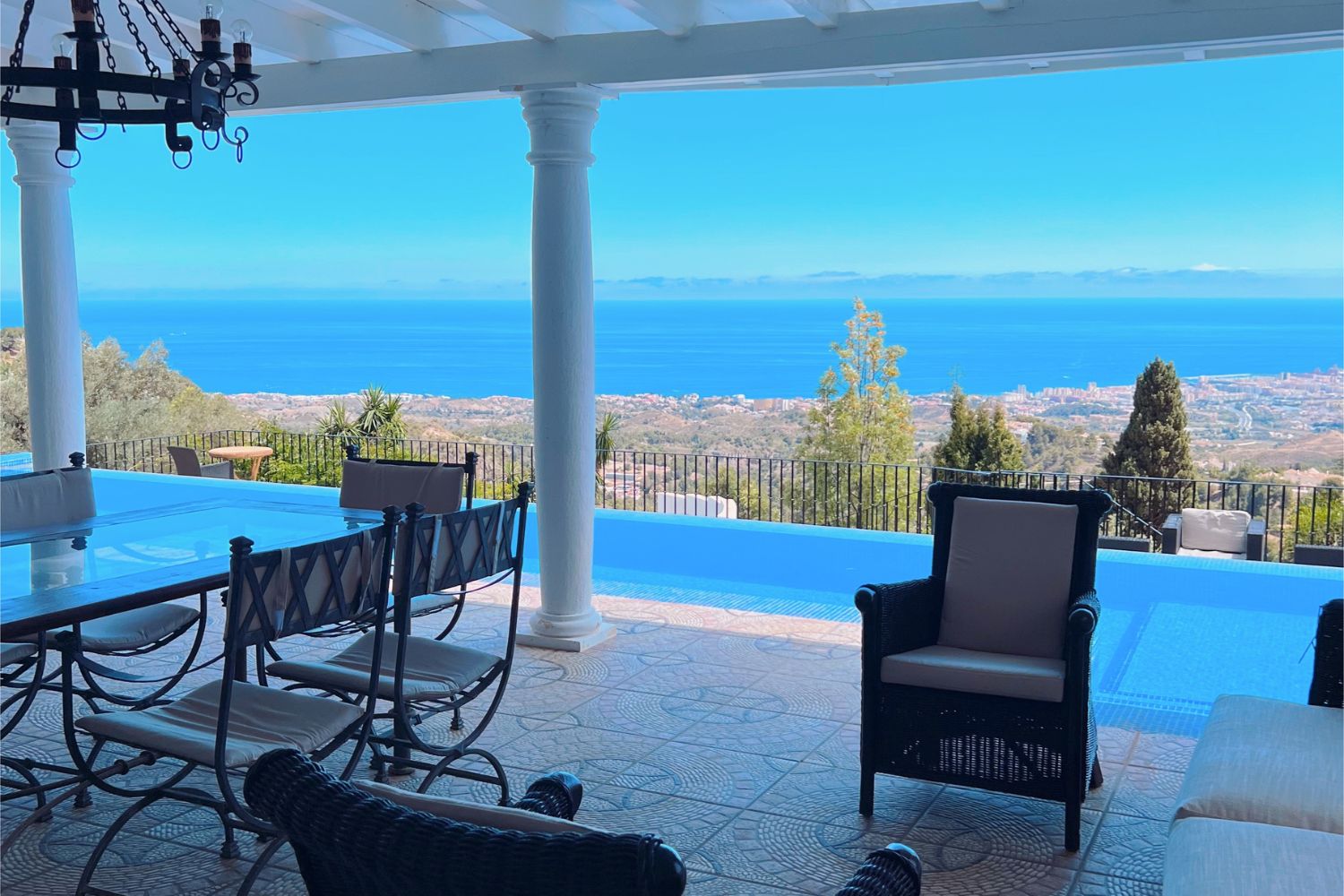 Uitzicht vanaf het terras van Villa Pureza